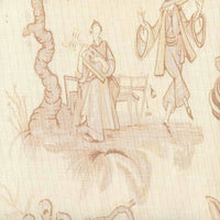 Quadrille Danse Chinois Taupe Cream Beige Fabric 306150F