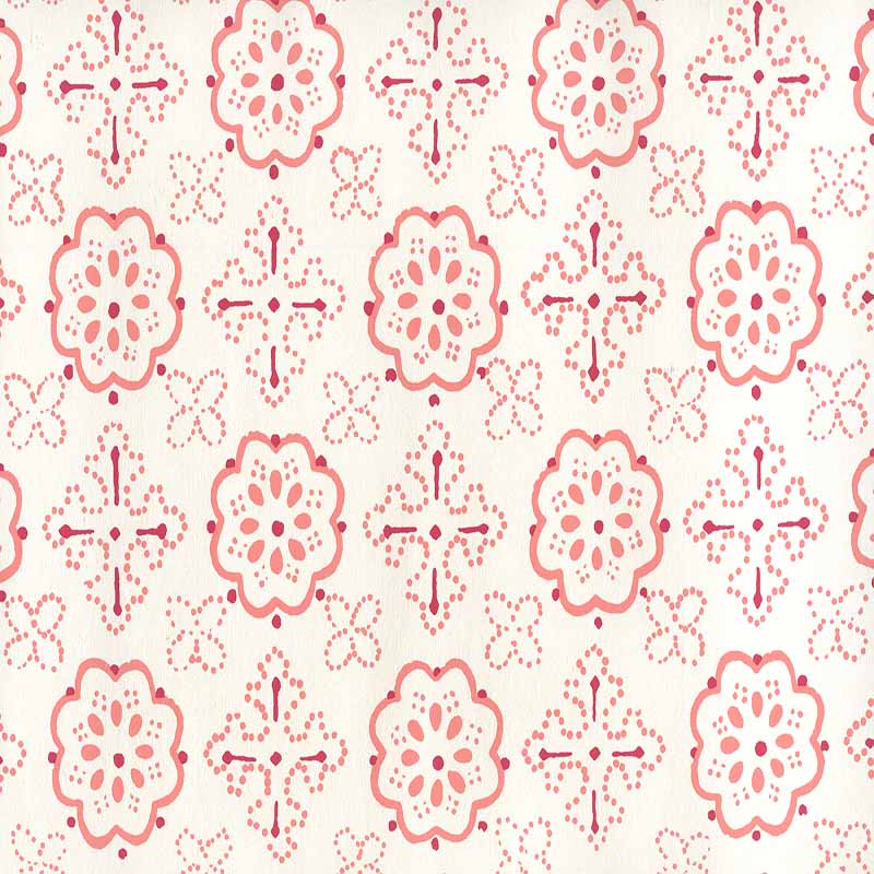 Quadrille Crawford Multi Red Terracotta Wallpaper Sample 306305W
