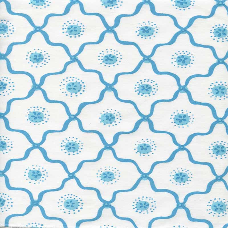 Quadrille Longfellow Turquoises Fabric 306320C-01CTT
