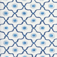 Quadrille Longfellow Navy French Blue Fabric 306320F-04