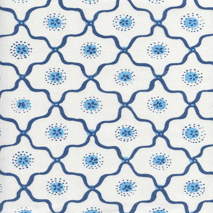 Quadrille Longfellow Navy French Blue Fabric Sample 306320F-04