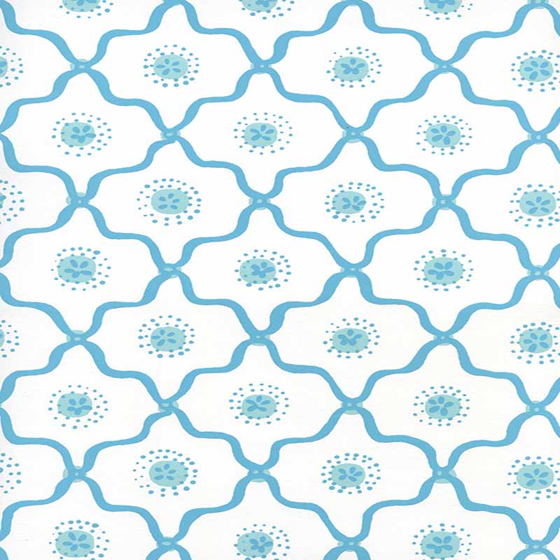 Quadrille Longfellow Turquoise Wallpaper Sample 306320W-01WWP