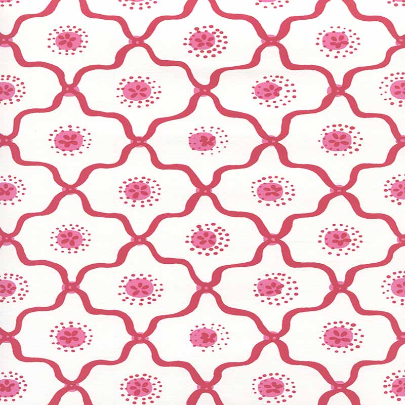 Quadrille Longfellow Strawberry Wallpaper Sample 306320W-03WWP
