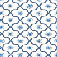 Quadrille Longfellow Navy French Blue Wallpaper 306320W-04WWP