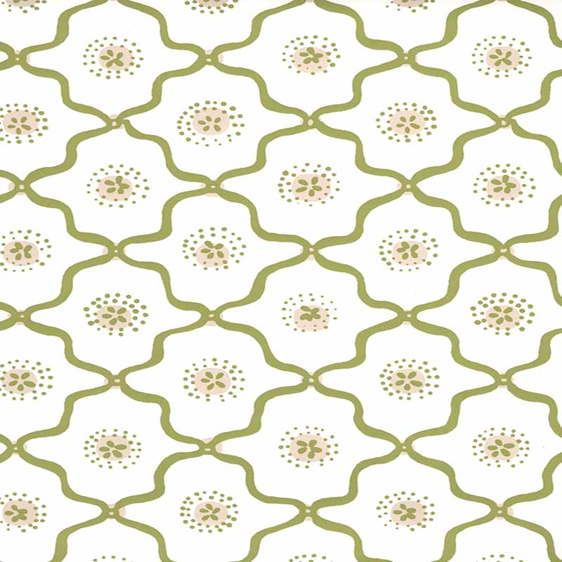 Quadrille Longfellow Moss Green Taupe Wallpaper 306320W-07AWP