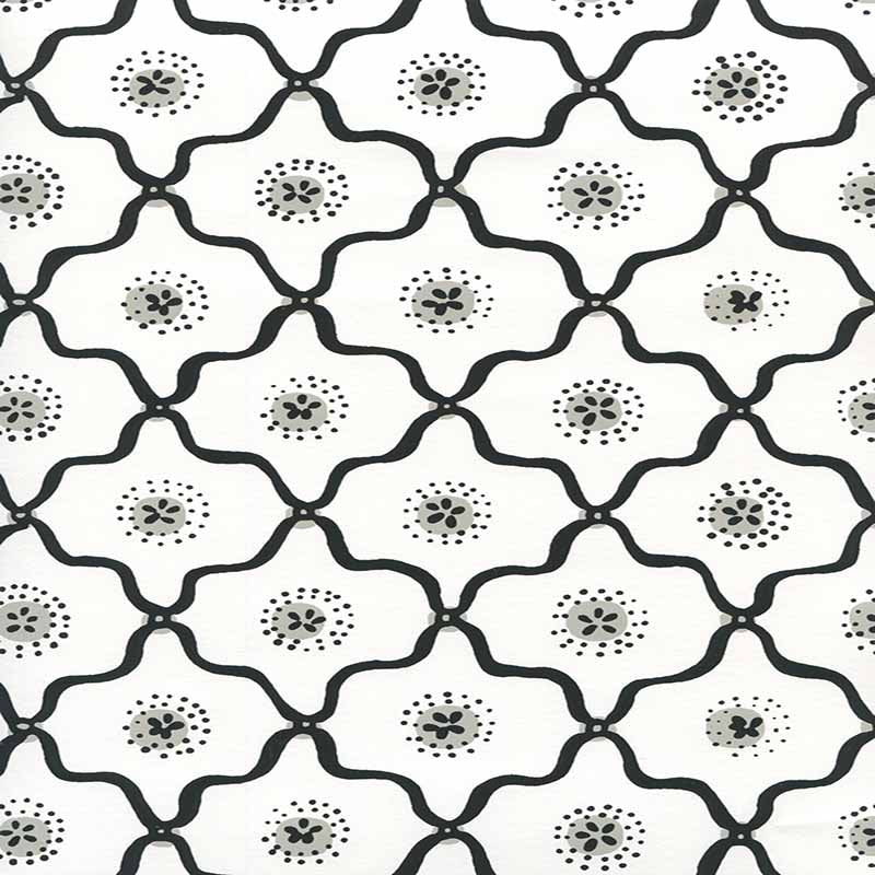 Quadrille Longfellow Black Grey Wallpaper Sample 306320W-09WWP