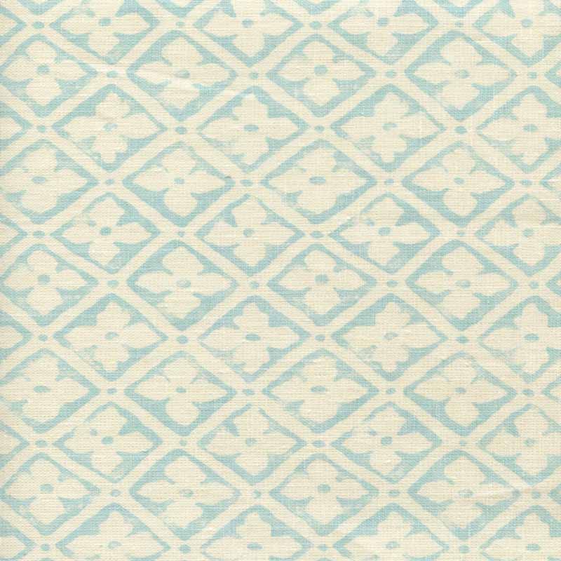 Quadrille Puccini Venice Blue Fabric Sample 306330F-03