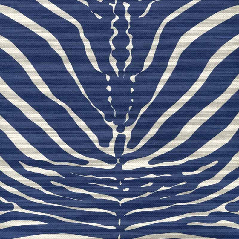 Quadrille Zebre New Navy Fabric Sample 306370F-09
