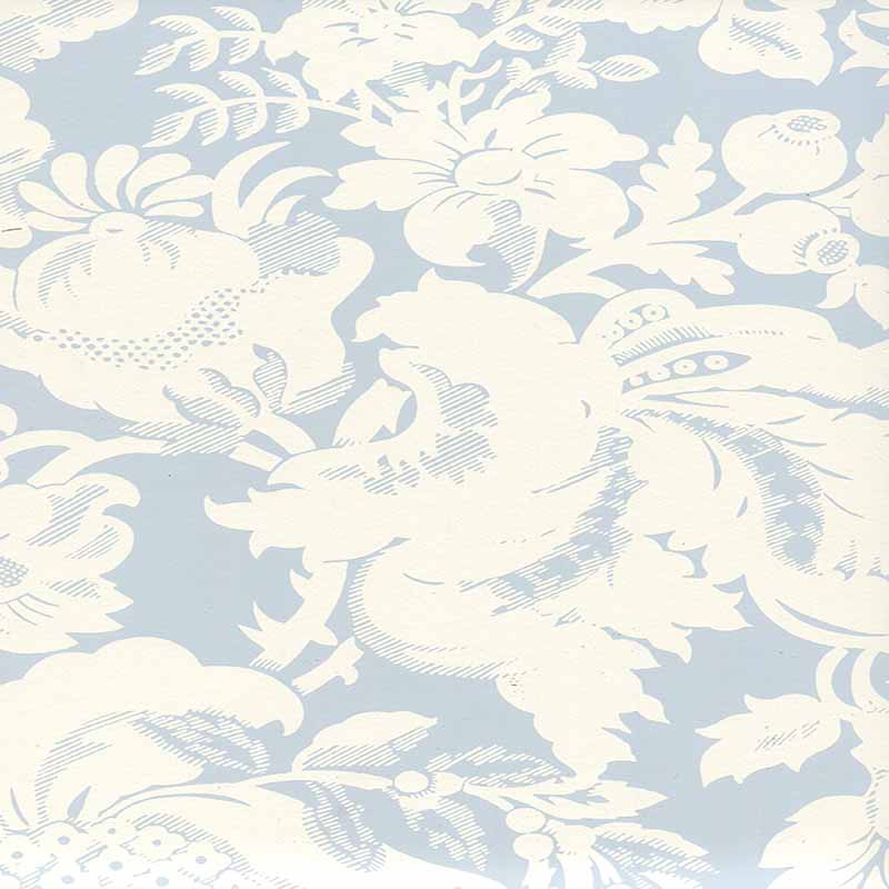 Quadrille Fabric: Des Gardes - Custom Soft Windsor Blue on Tinted 100% Linen main image 0