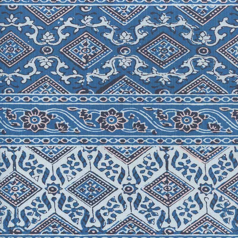 Quadrille Lorenzo Stripe Multi Agean Blue Black Fabric 306610F-01