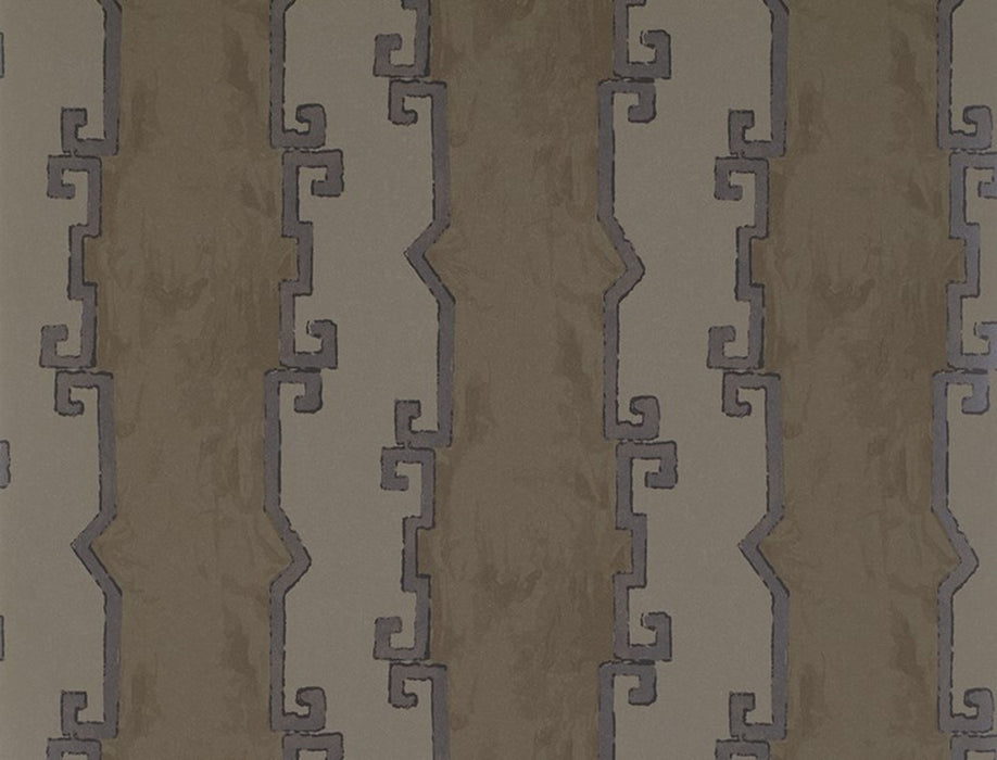 No.9 Thompson Shanghai Stripe  Chocolate Wallpaper Sample N9021003001