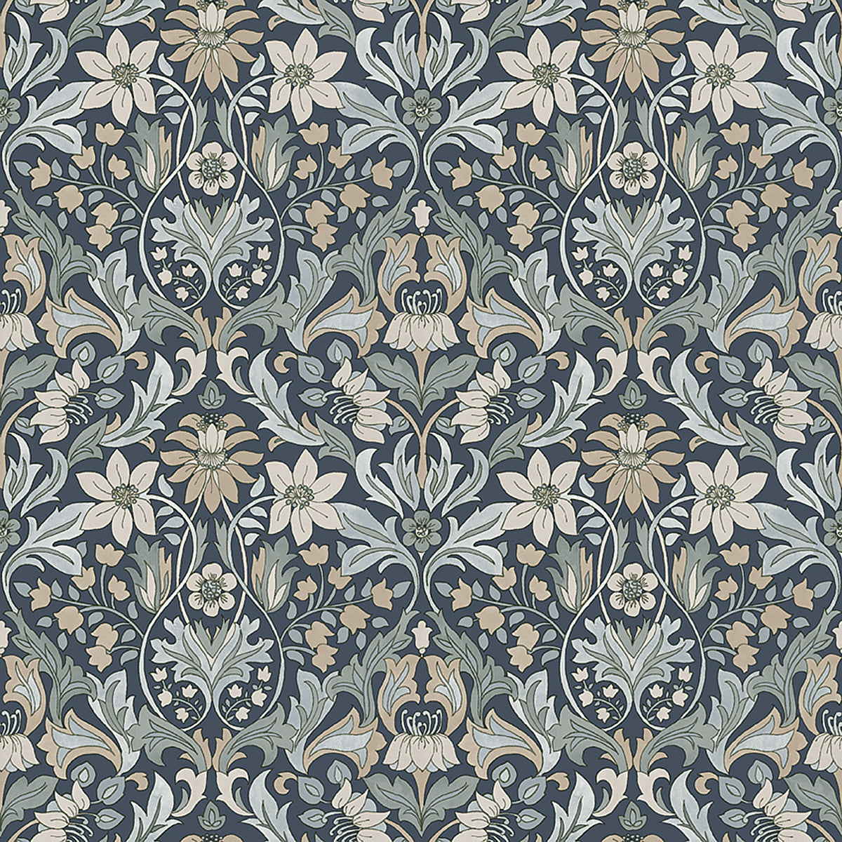 Schumacher BlomsterfroJd Indigo Wallpaper 3292