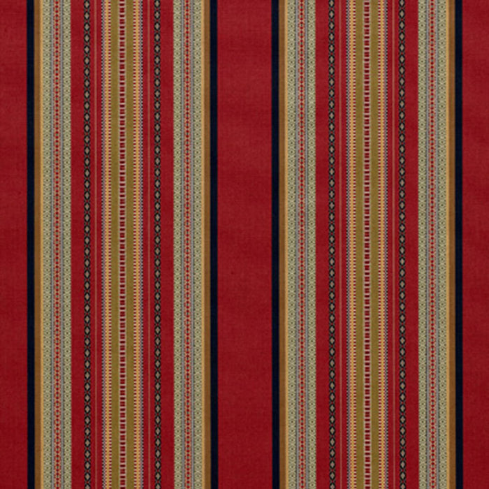 Schumacher Wellington Stripe Multi On Spice Fabric Sample 3322023