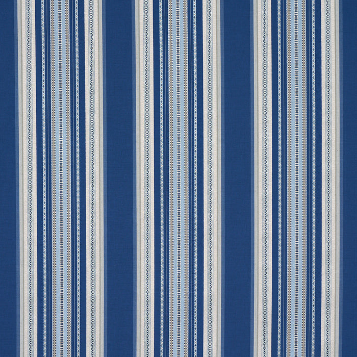 Schumacher Wellington Stripe Blue Fabric 3322024