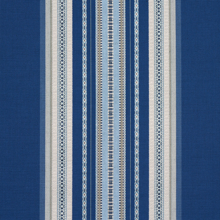 Schumacher Wellington Stripe Blue Fabric 3322024