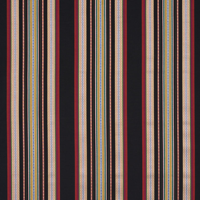 Schumacher Wellington Stripe Black Fabric 3322025