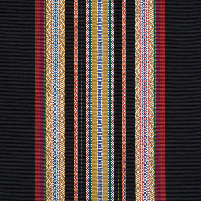 Schumacher Wellington Stripe Black Fabric 3322025