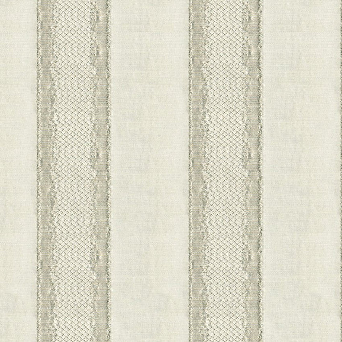 Kravet Couture Gilded Stripe Platinum Fabric Sample 33279.11.0