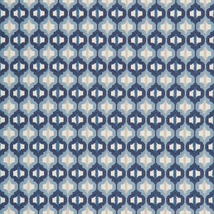Kravet Couture Turned Out Tile Marine Fabric Sample 34794.5.0