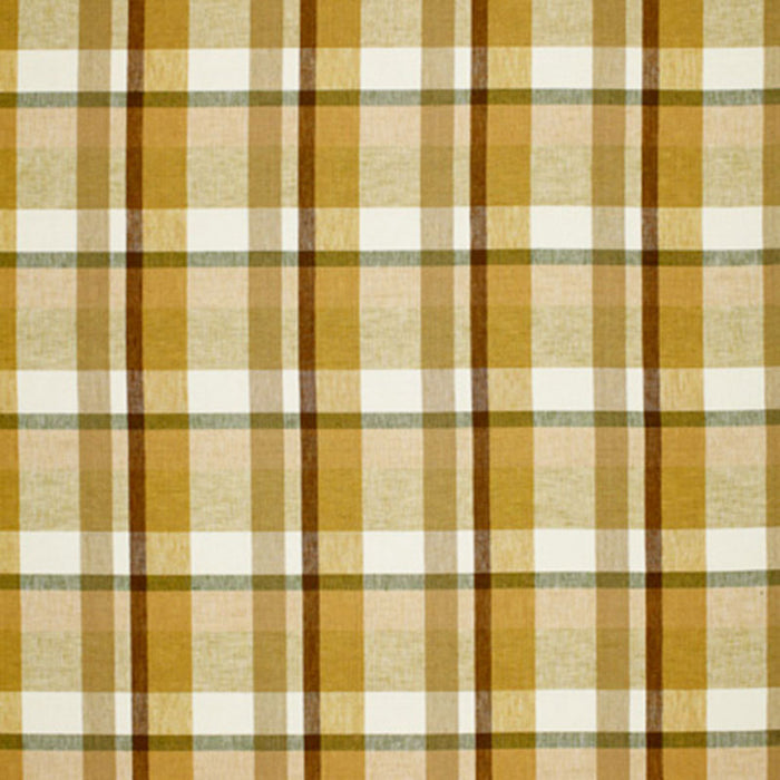 Schumacher Augusta Linen Plaid Sand Dune Fabric 3484001