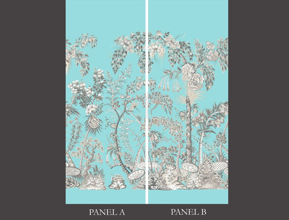 Jim Thompson Palampore Panel A & B  Sky Wallpaper JT021041002