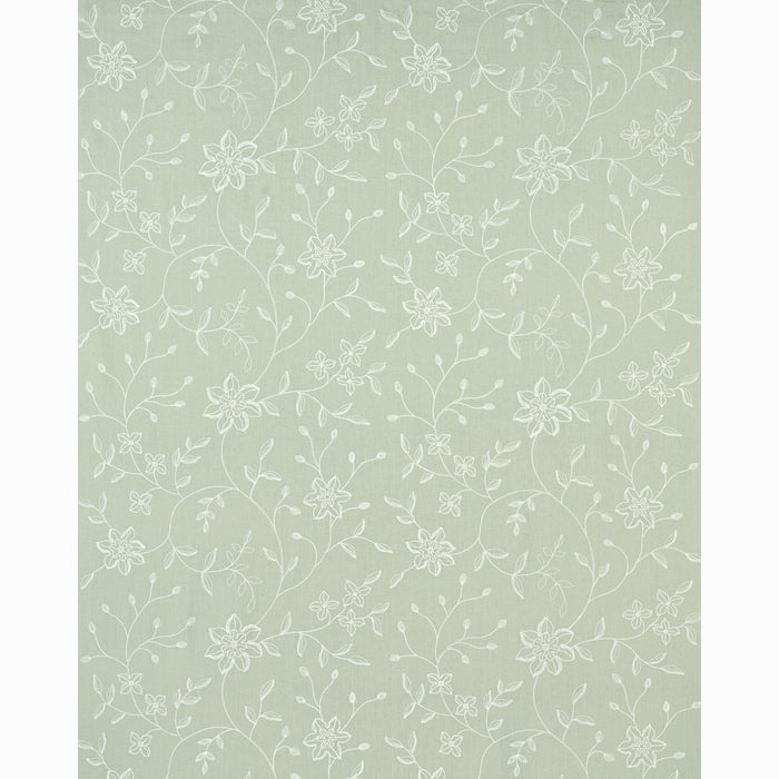 Schumacher Georgia Linen Embroidery Aqua Fabric 3491000