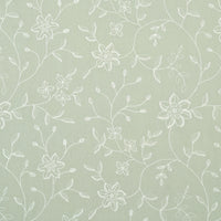 Schumacher Georgia Linen Embroidery Aqua Fabric 3491000