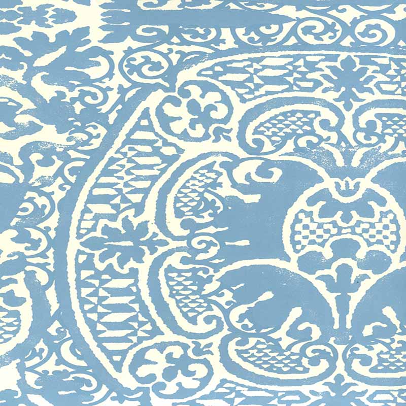 Quadrille Veneto Denim Blue Wallpaper Sample 352000W-17OWP