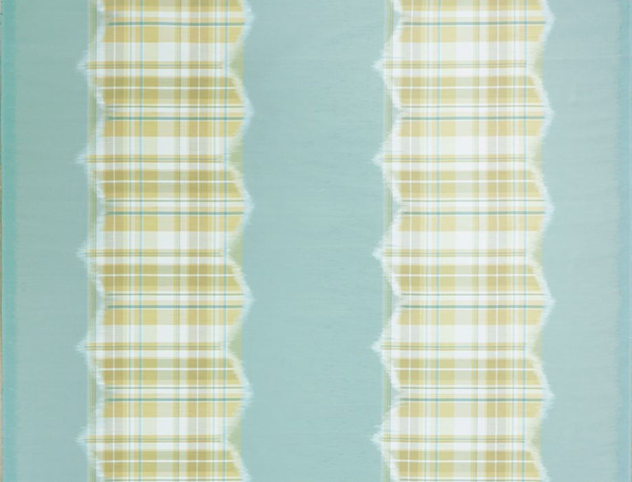 Jim Thompson Tasawan Ikat Stripe Aquamarine Fabric Sample JT013709002