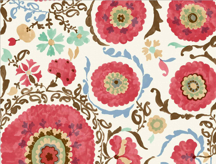No.9 Thompson Phulkari  Crimson Wallpaper Sample N9021035001
