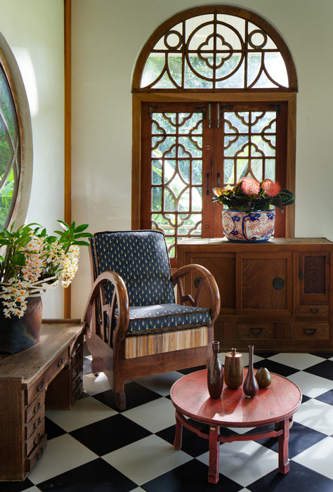 Jim Thompson Karenni Ikat Weave Sepia Fabric Sample JT013913001