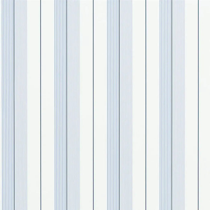 Ralph Lauren Aiden Stripe Blue/Dark Blue/White Wallpaper Sample PRL020-07