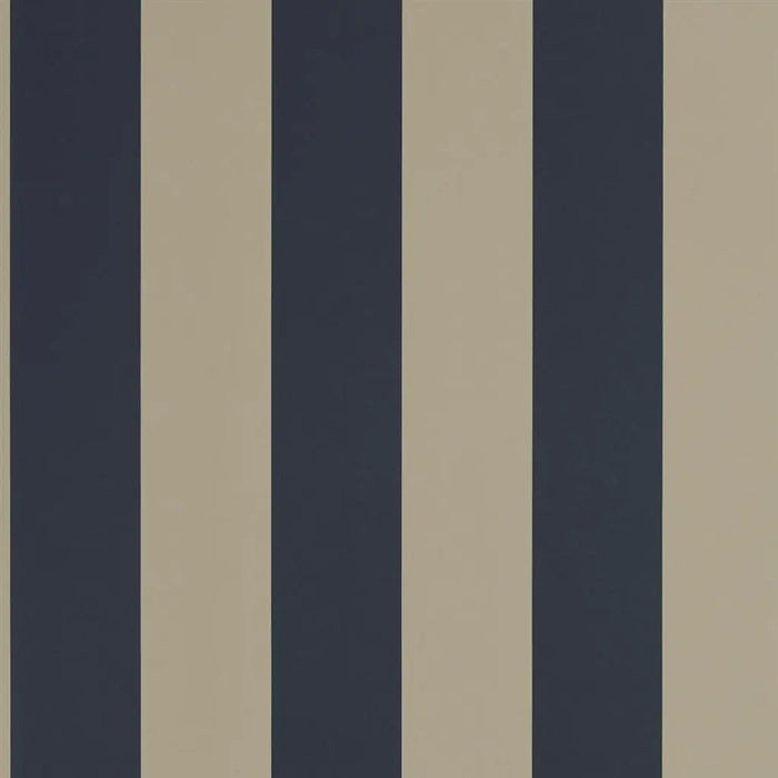 Ralph Lauren Spalding Stripe Dark Blue Wallpaper Sample PRL026-01