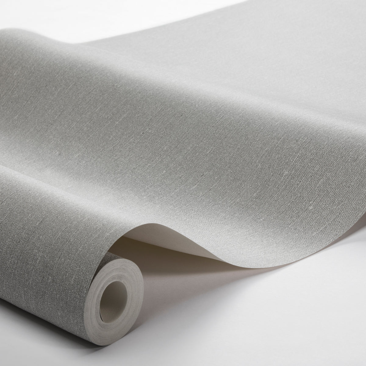 Schumacher Linen Ash Grey Wallpaper Sample 4417