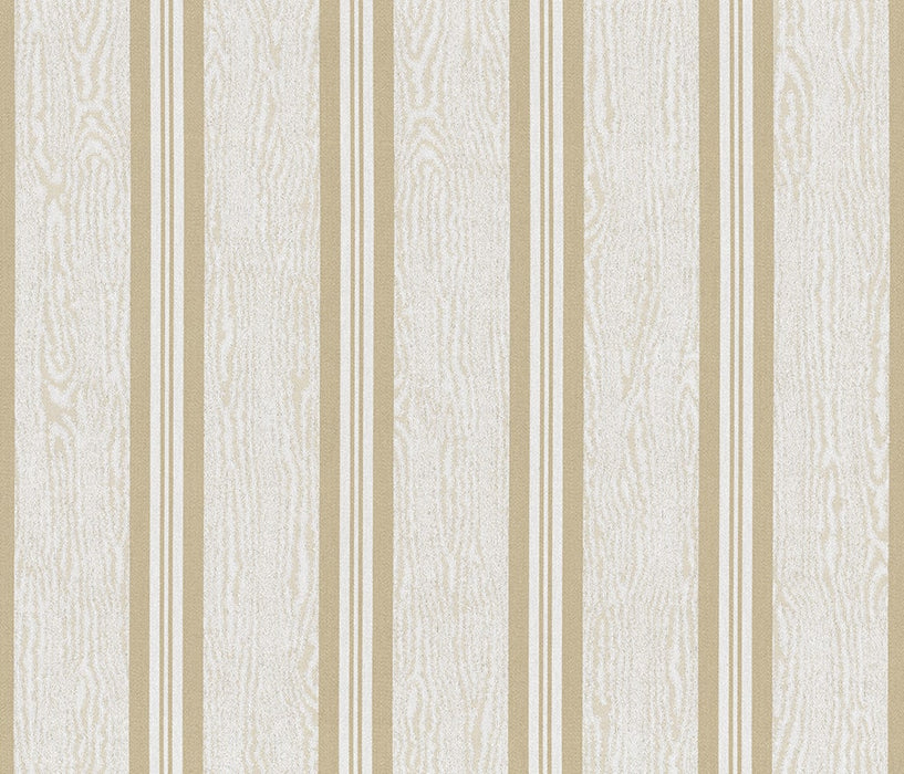 Perennials More Moire Stripe Oyster Fabric Sample 445-24