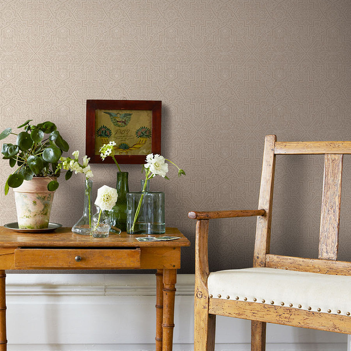 Schumacher Rosenvinge Natural Wallpaper Sample 4503