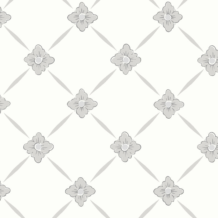 Schumacher Linne Grey And Silver Wallpaper Sample 4505