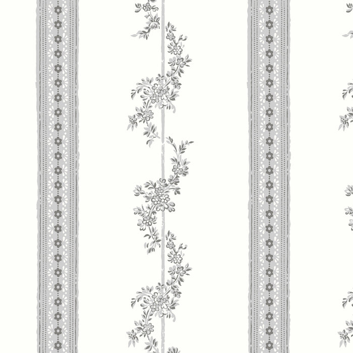 Schumacher Drottningholm Grey Wallpaper Sample 4508