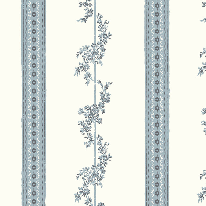 Schumacher Drottningholm Blue Wallpaper Sample 4509