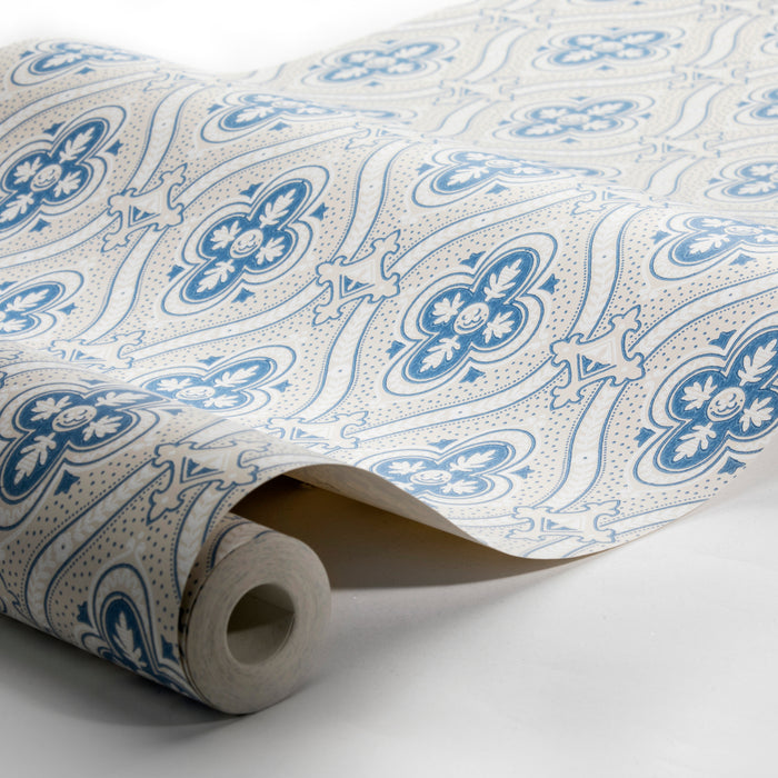 Schumacher Pigkammaren Blue Wallpaper Sample 4527