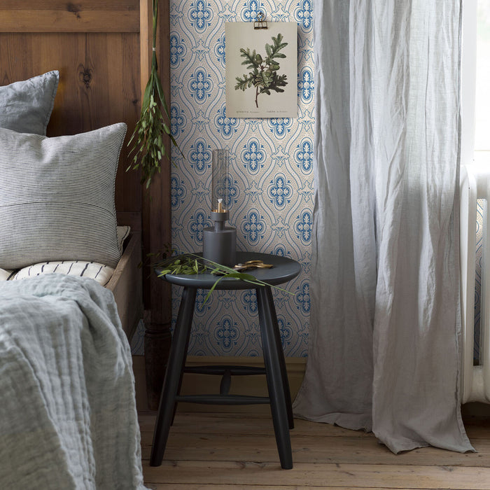 Schumacher Pigkammaren Blue Wallpaper Sample 4527