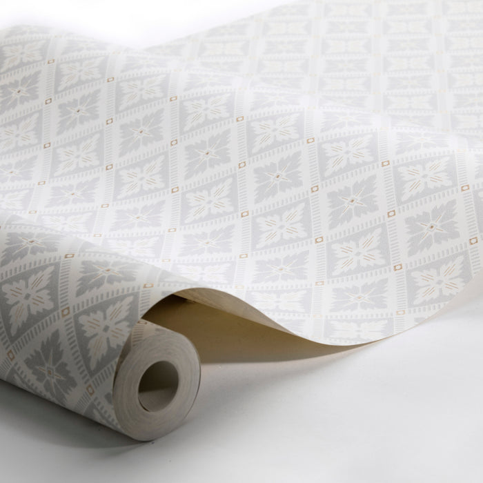 Schumacher Loka Grey And Gold Wallpaper 4528
