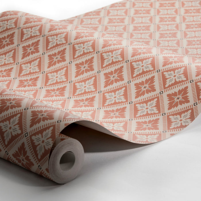 Schumacher Loka Terracotta Wallpaper Sample 4530