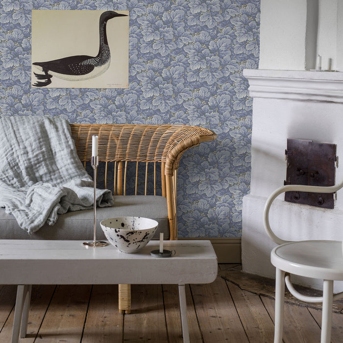 Schumacher Waldemar Blue Wallpaper Sample 4545
