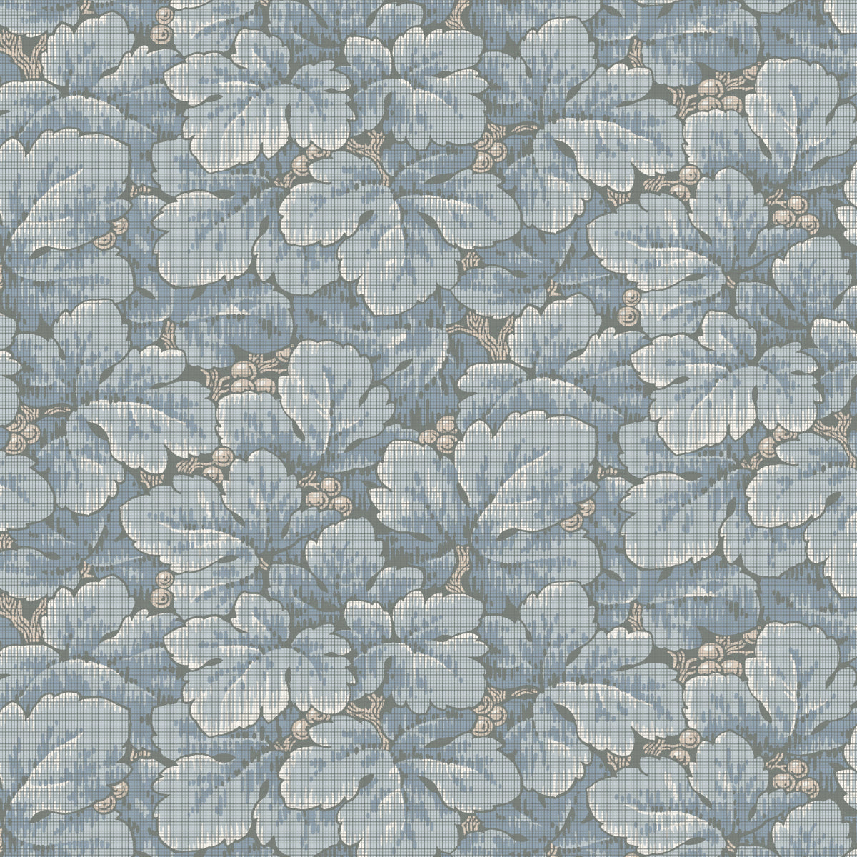 Schumacher Waldemar Blue Wallpaper Sample 4545