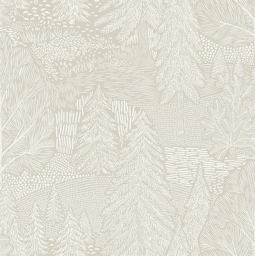Schumacher Northern Forest Ivory Wallpaper 4703