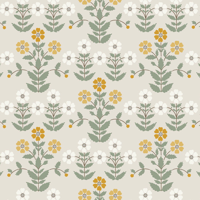 Schumacher Sippor Ochre And Stone Wallpaper Sample 4811