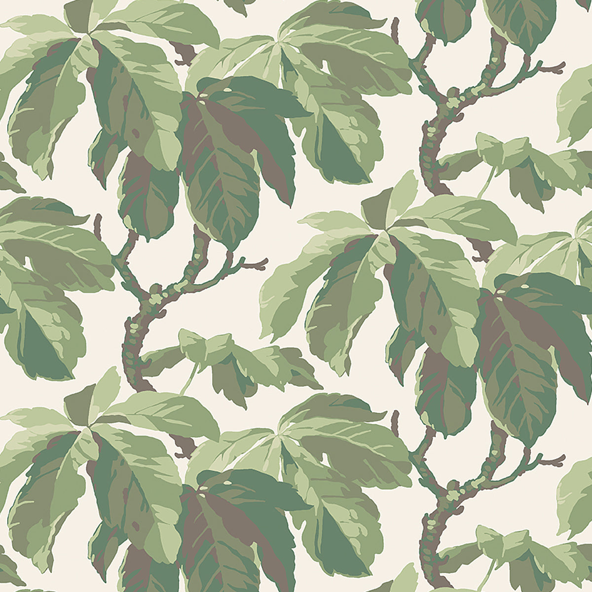 Schumacher Kastanj Leaf Wallpaper Sample 4839