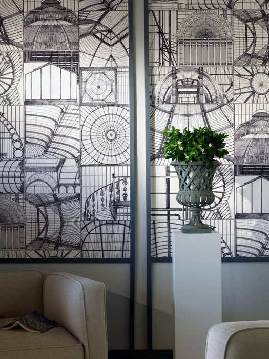 Pierre Frey Sous la verriere Fusain Wallpaper Sample FP267002