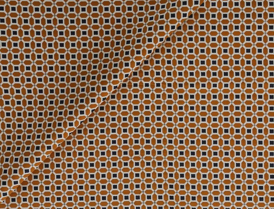 No.9 Thompson Hopscotch Burnt Orange Fabric Sample N9012224012